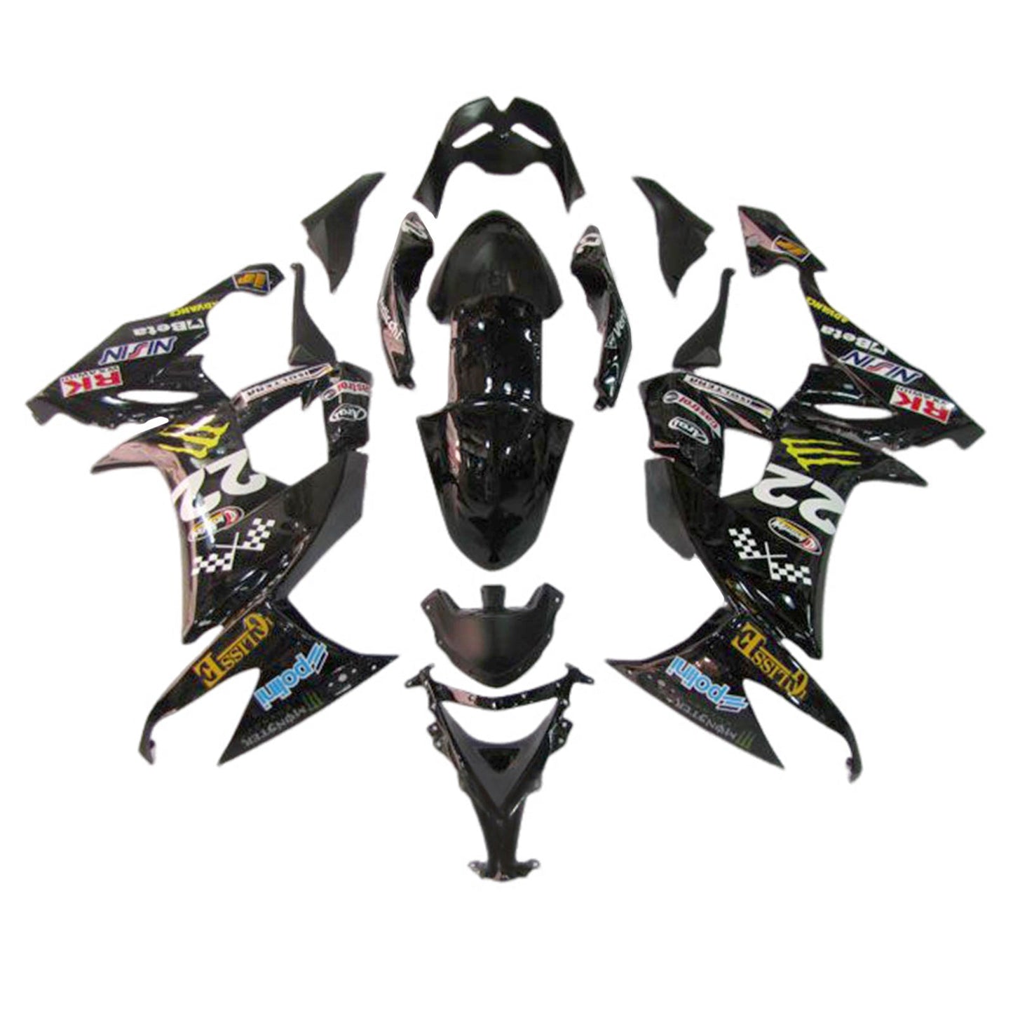 2008-2010 Kawasaki ZX10R Fairing Kit Bodywork Plastic ABS