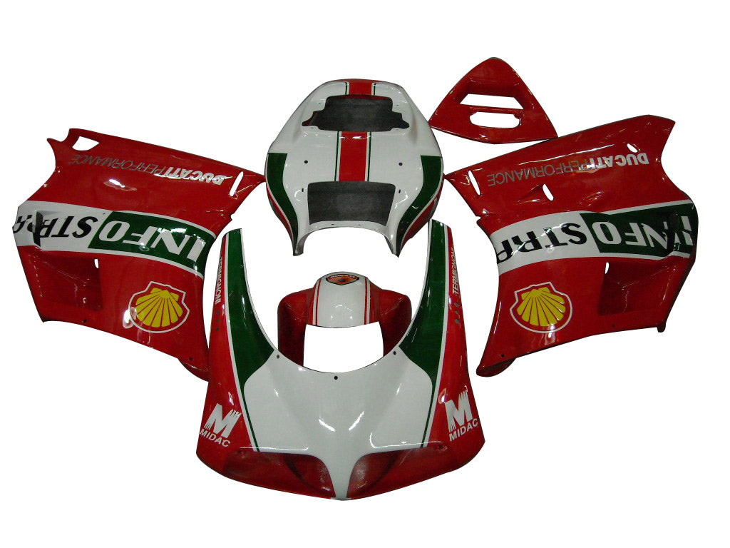 1996-2002 Fairings for Ducati 996 Red White Infostrada Generic