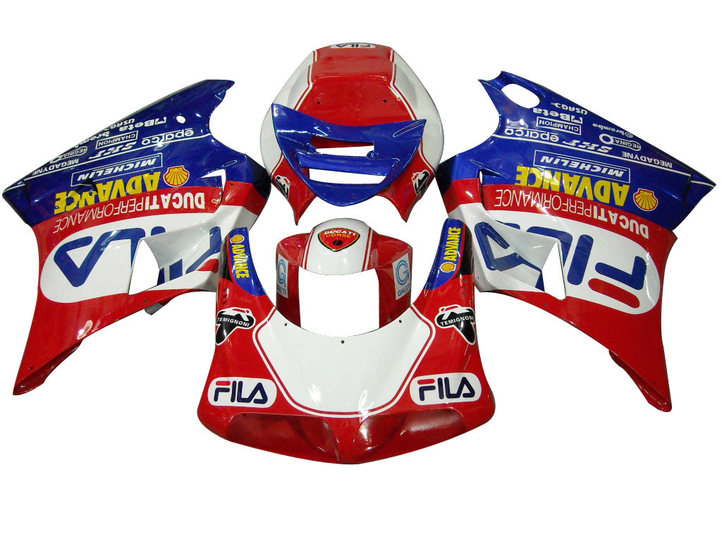 1996-2002 Fairings for Ducati 996 Red White Blue Fila  Generic