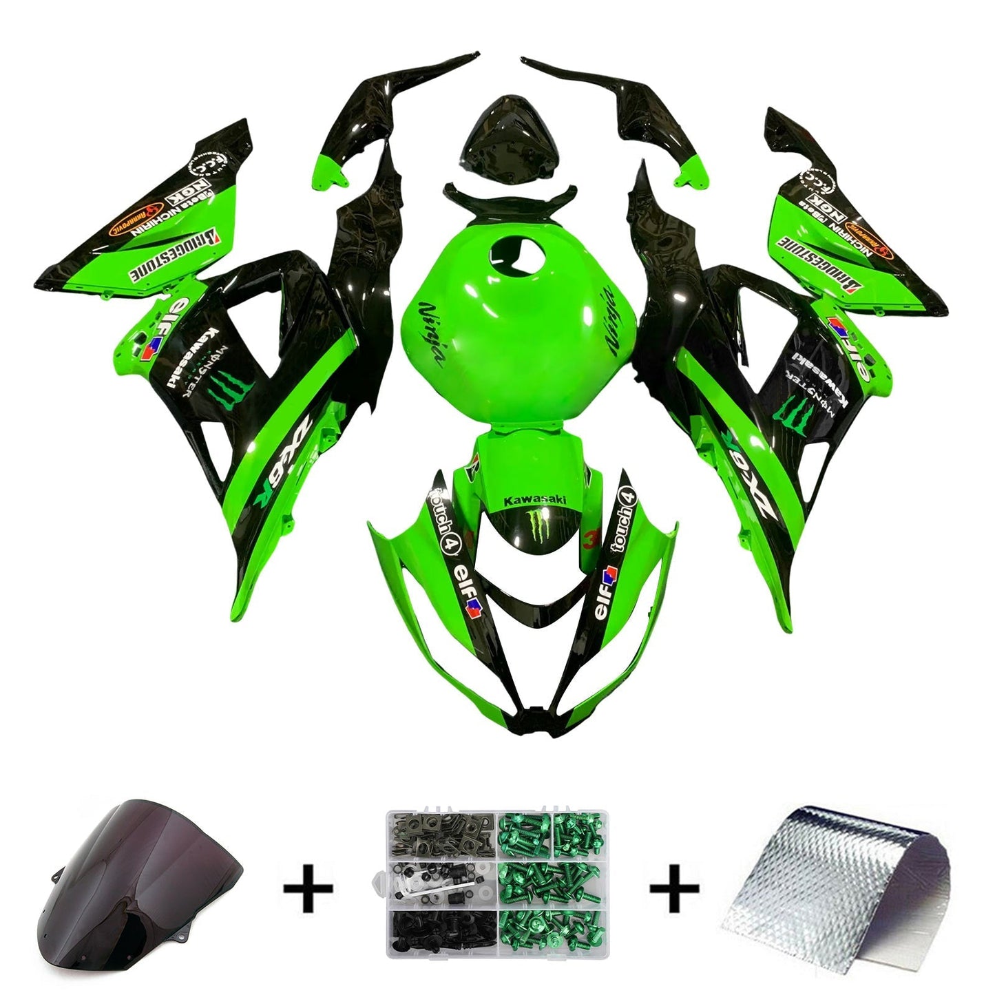 2013-2018 Kawasaki ZX6R 636 Fairing Kit Bodywork Plastic ABS