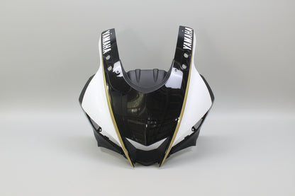 Black and white Yamaha motorcycle fairing on a white background