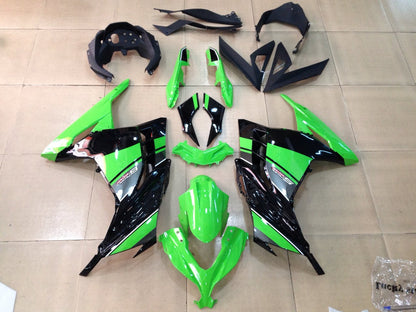 2013-2024 Fairings Plastics Kawasaki Ninja 300R EX300R Green Black Ninja  Generic