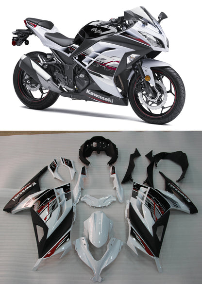 2013-2024 Fairings Plastics Kawasaki Ninja 300R EX300R White Art Ninja  Generic