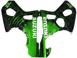 2000-2002 Fairings Suzuki GSXR 1000 Black & Green Flame  Generic