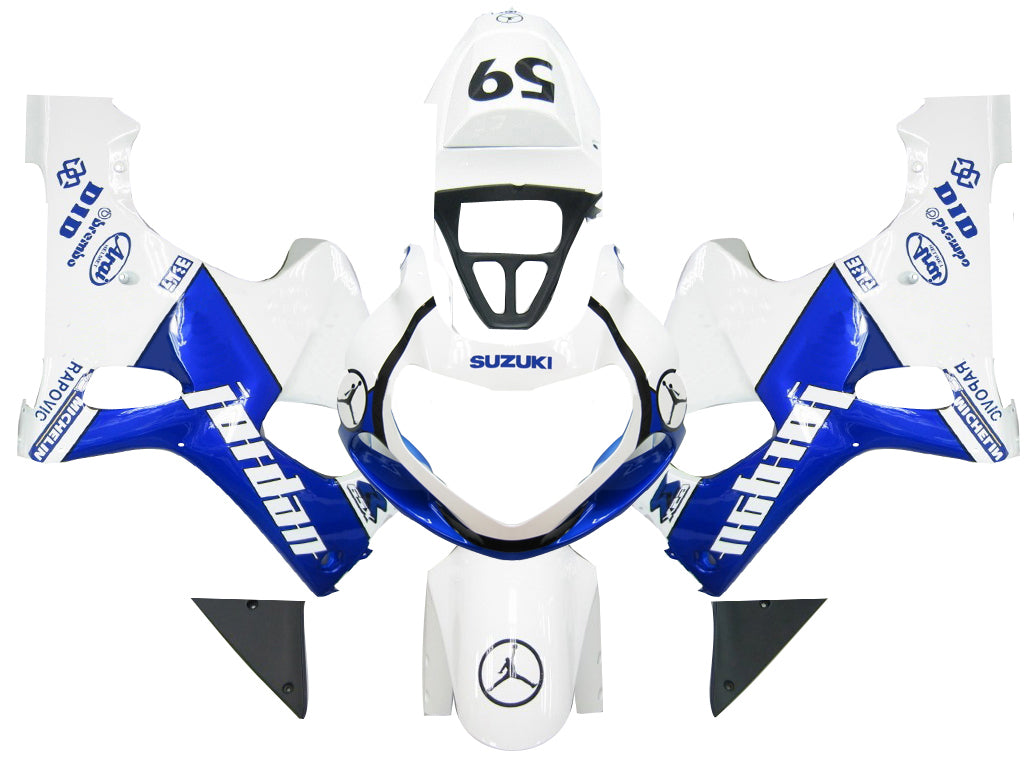 2000-2002 Fairings Suzuki GSXR 1000 White & Blue Jordan  Generic