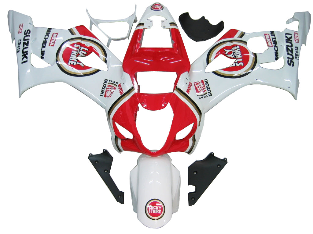 2003-2004 Fairings Suzuki GSXR 1000 White and Red Lucky Strike  Generic