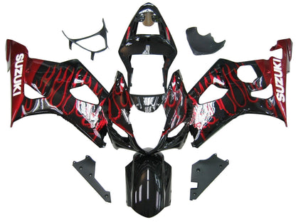 2003-2004 Fairings Suzuki GSXR 1000 Black & Red Flame Suzuki  Generic
