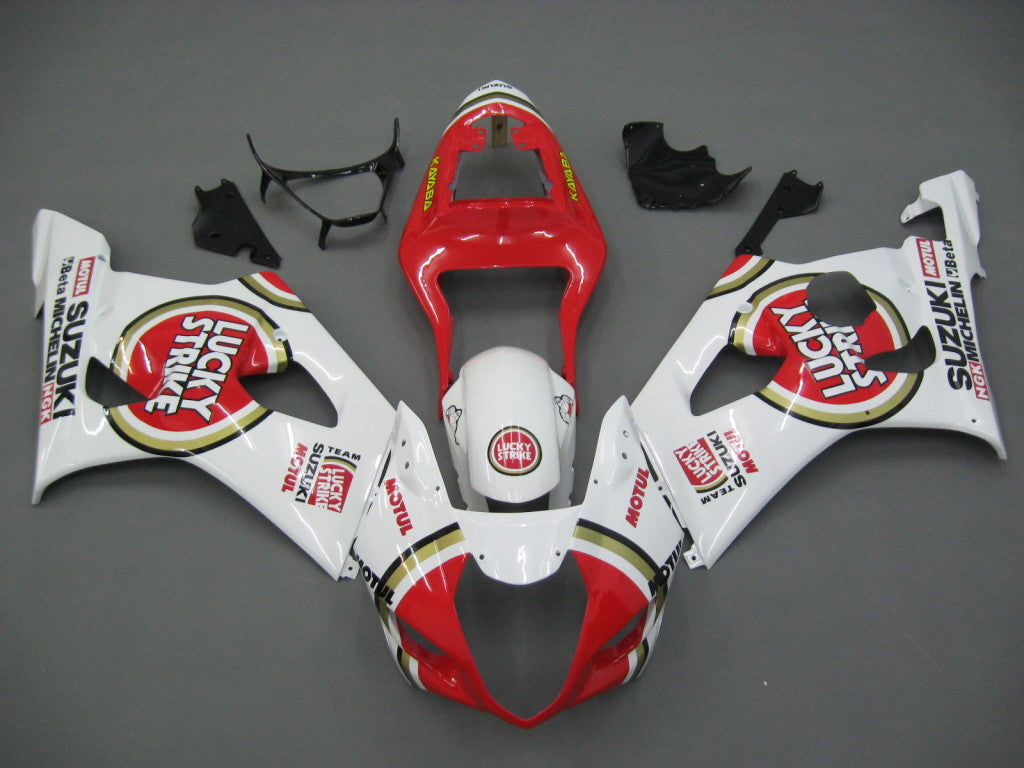 2003-2004 Fairings Suzuki GSXR 1000 White & Red Lucky Strike  Generic