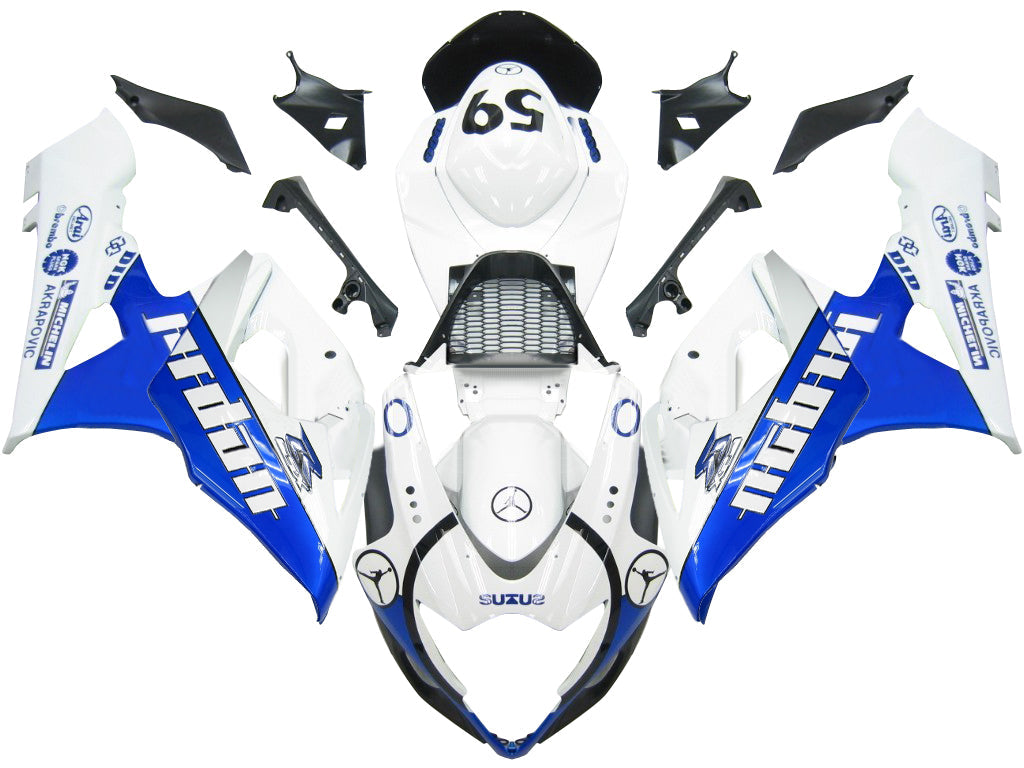 2005-2006 Fairings Suzuki GSXR 1000 White & Blue Jordan  Generic