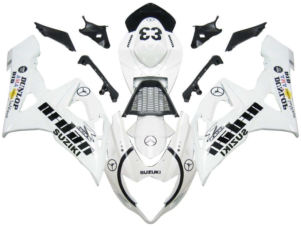 2005-2006 Fairings Suzuki GSXR 1000 White & Black Jordan  Generic