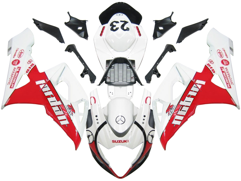 2005-2006 Fairings Suzuki GSXR 1000 White & Red Jordan  Generic