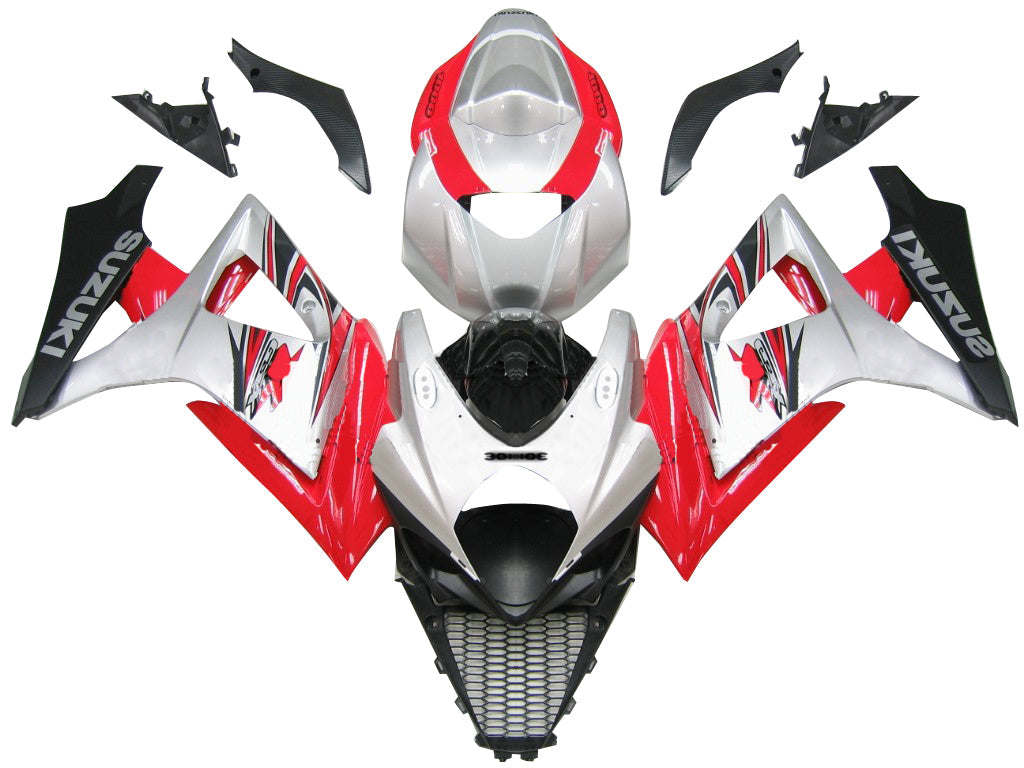 2007-2008 Fairings Suzuki GSXR 1000 Silver & Red GSXR  Generic