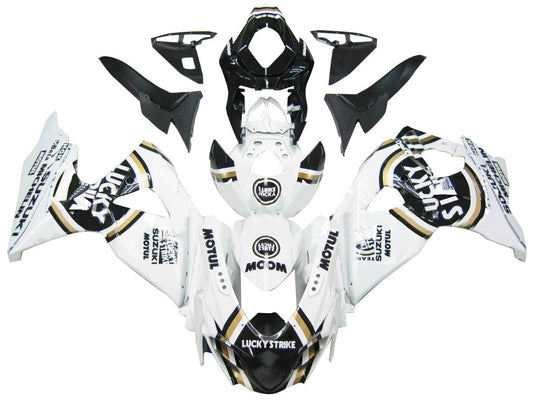 2009-2016 Fairings Suzuki GSXR 1000 White Black Gold Lucky Strike Generic