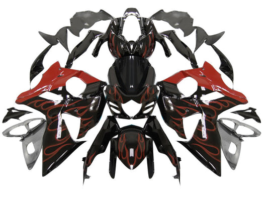 2009-2016 Fairings Suzuki GSXR 1000 Black & Red Flame Generic