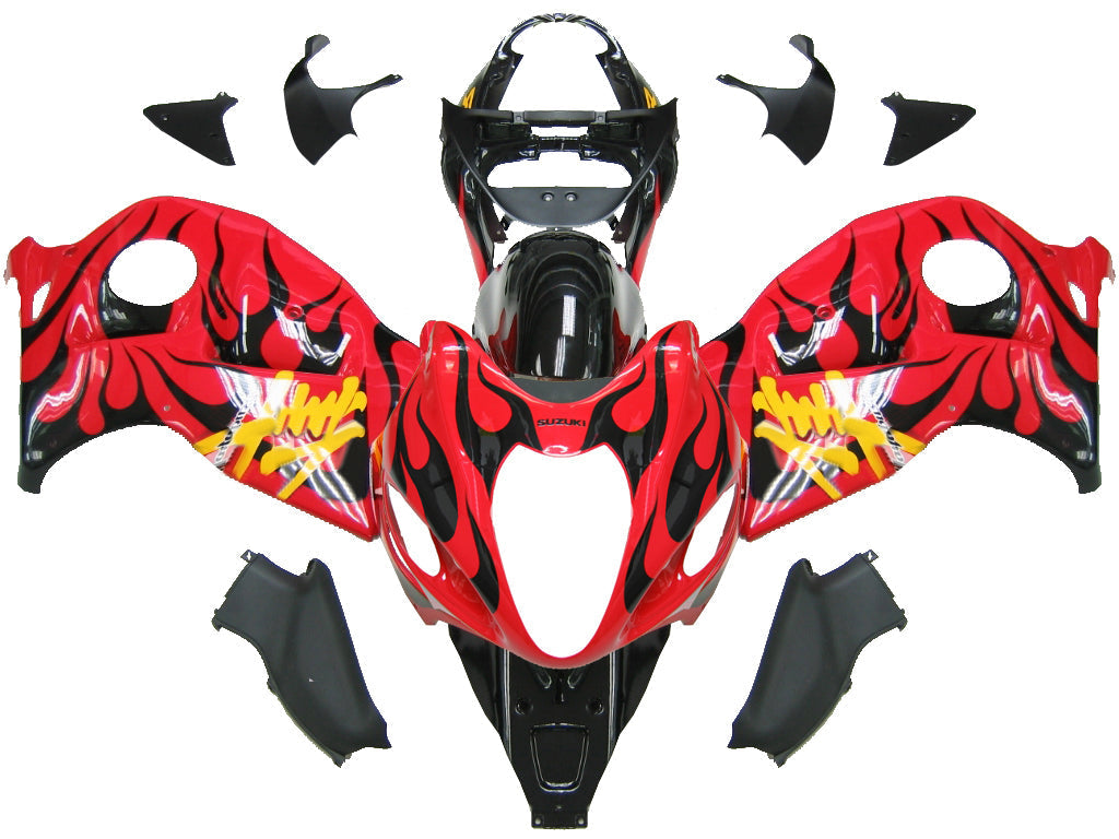 1999-2007 Fairings Suzuki GSX1300 Hayabusa Red & Black Flame Generic