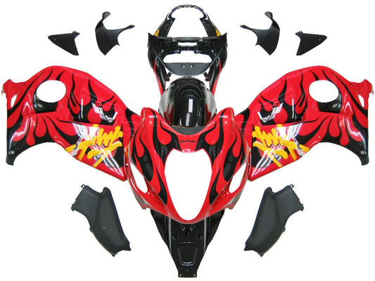 1999-2007 Fairings Suzuki GSX1300 Hayabusa Red & Black Flame Generic