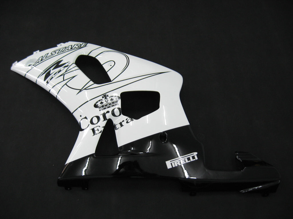 2001-2003 Fairings Suzuki GSXR 600 White Black Alstare Corona GSXR Generic