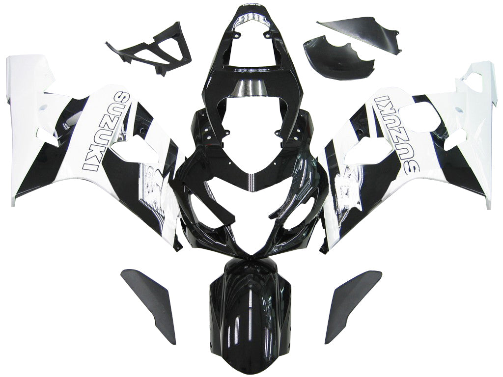 2004-2005 Fairings Suzuki GSXR 600 750 Black White Suzuki GSXR Generic