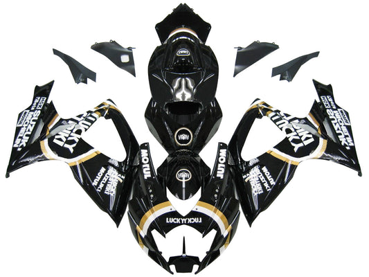 2006-2007 Fairings Suzuki GSXR 600 750 Black Gold Lucky Strike Generic