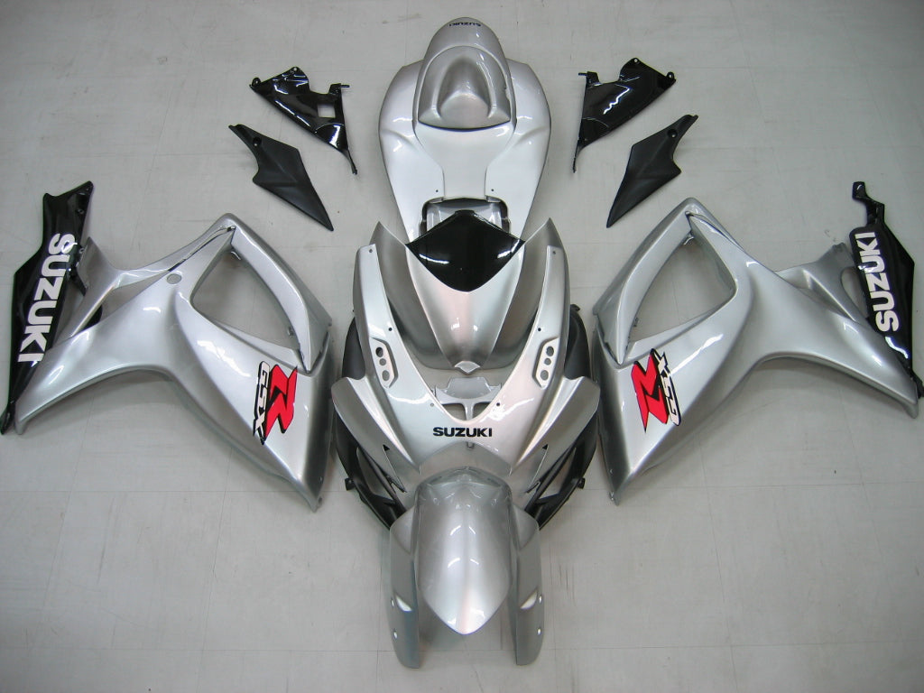 2006-2007 Fairings Suzuki GSXR 600 750 Silver & Black GSXR Generic