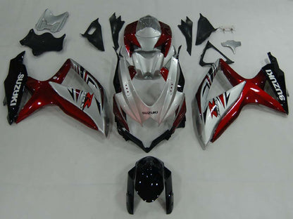 2008-2010 Fairings Suzuki GSXR 600 750 Silver Red GSXR Generic