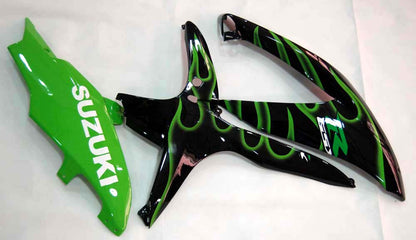 2008-2010 Fairings Suzuki GSXR 600 750 Black & Green Flame GSXR Generic