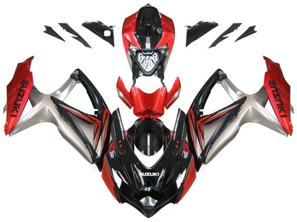 2008-2010 Fairings Suzuki GSXR 600 750 Black Red Silver Generic