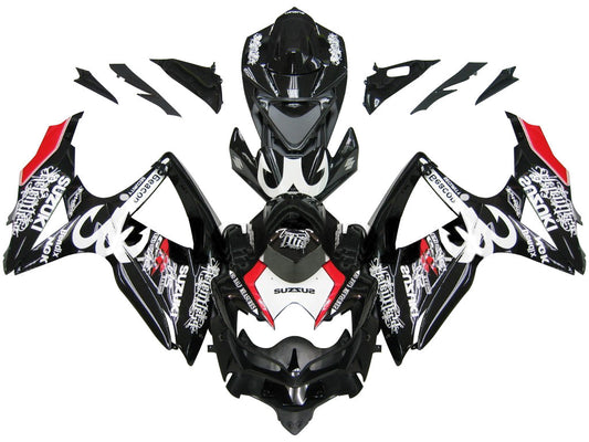 2008-2010 Fairings Suzuki GSXR 600 750 Black Red Relentless Generic