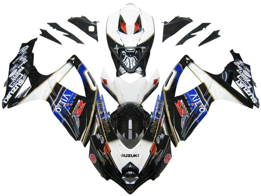 2008-2010 Fairings Suzuki GSXR 600 750 Black White Suzuki Generic