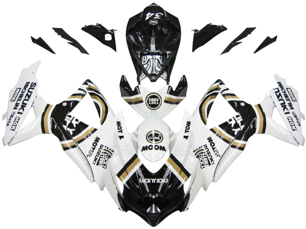 2008-2010 Suzuki GSXR 600 750 White Black Lucky Strike  Generic