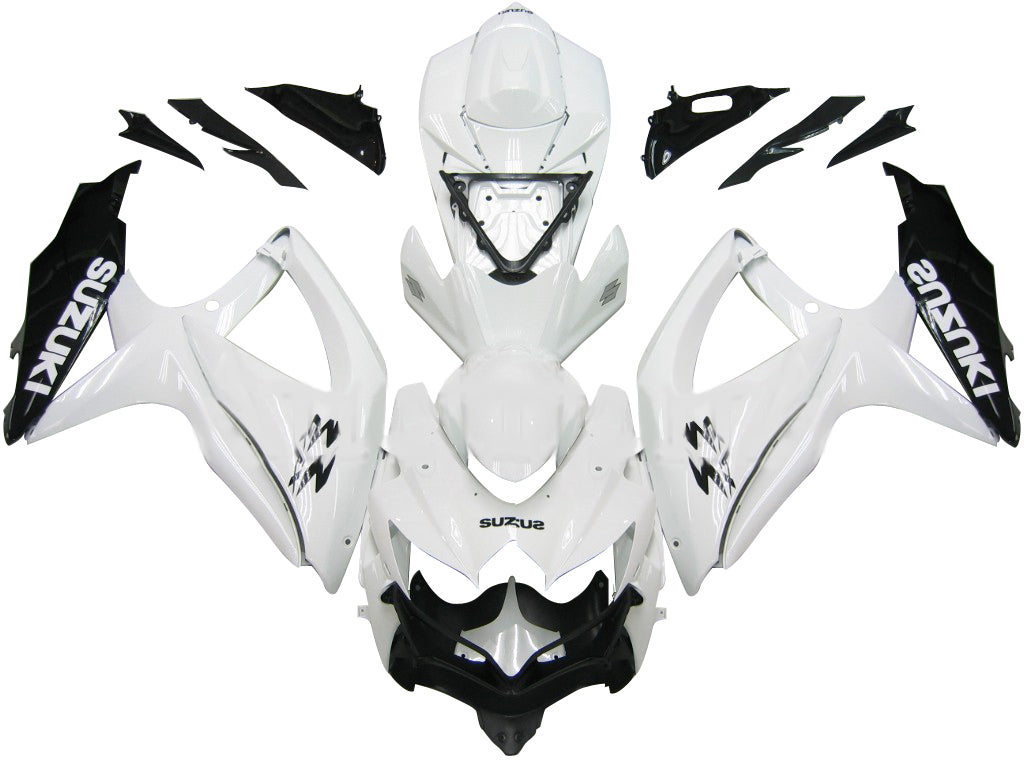 2008-2010 Fairings Suzuki GSXR 600 750 White Black GSXR Generic