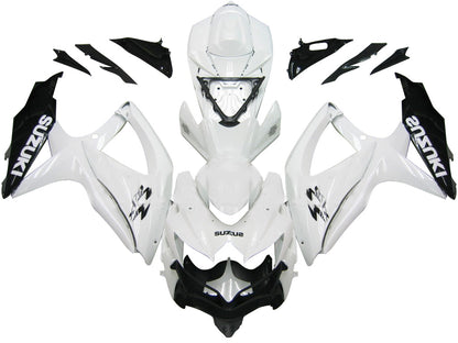 2008-2010 Fairings Suzuki GSXR 600 750 White Black GSXR Generic
