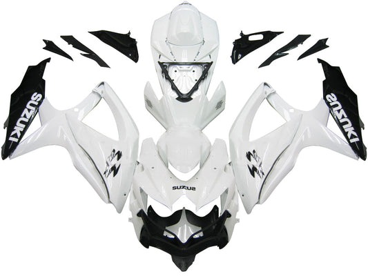 2008-2010 Fairings Suzuki GSXR 600 750 White Black GSXR Generic