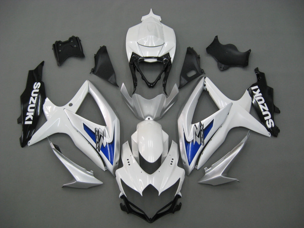 2008-2010 Fairings Suzuki GSXR 600 750 Silver White GSXR