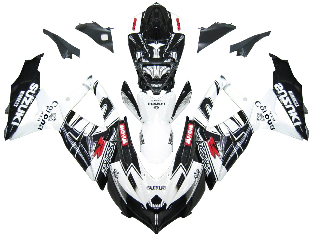 2008-2010 Fairings Suzuki GSXR 600 750 Black White Alstare Corona Generic