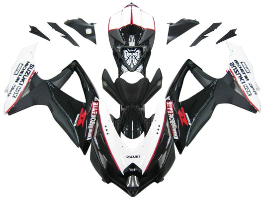 2008-2010 Fairings Suzuki GSXR 600 750 Black White GSXR Generic