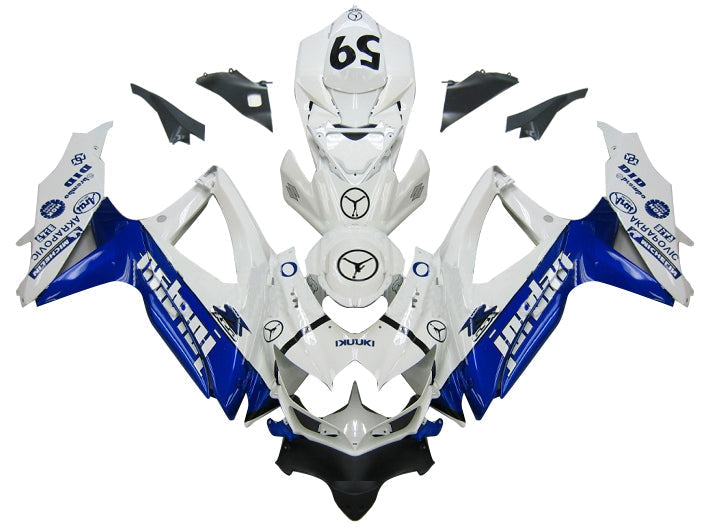 2008-2010 Fairings Suzuki GSXR 600 750 White Blue Jordan Generic