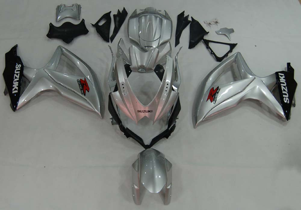 2008-2010 Fairings Suzuki GSXR 600 750 Silver Black GSXR Generic