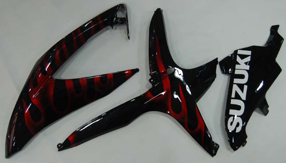 2008-2010 Suzuki GSXR 600 750 Black & Red Flame  Generic