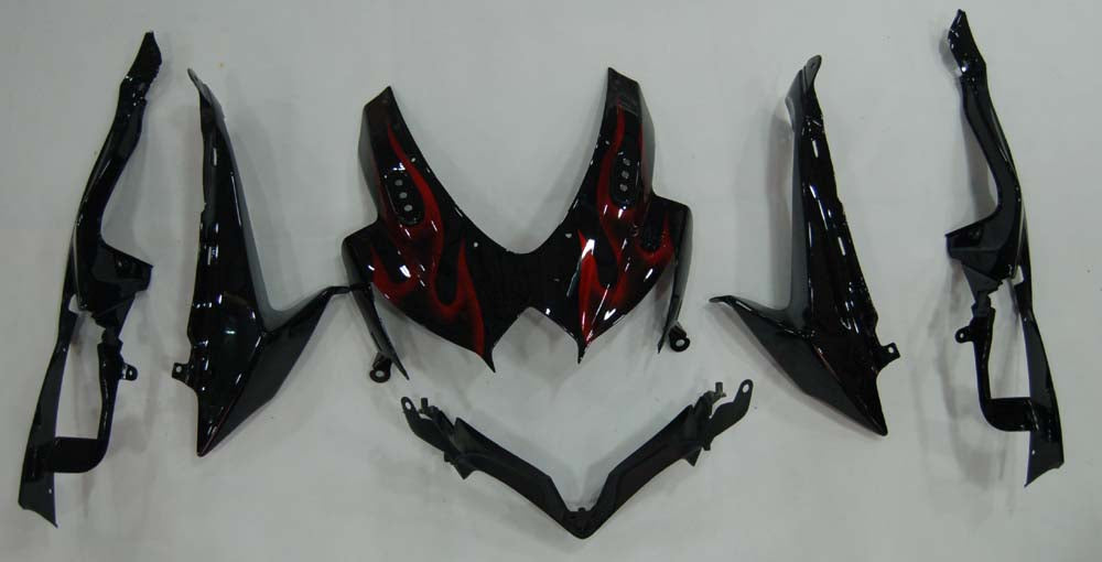 2008-2010 Suzuki GSXR 600 750 Black & Red Flame  Generic
