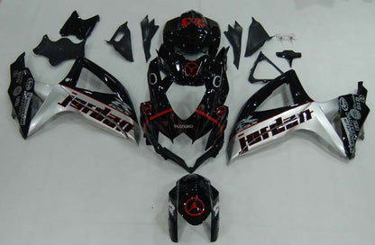 2008-2010 Fairings Suzuki GSXR 600 750 Black Silver Jordan Generic