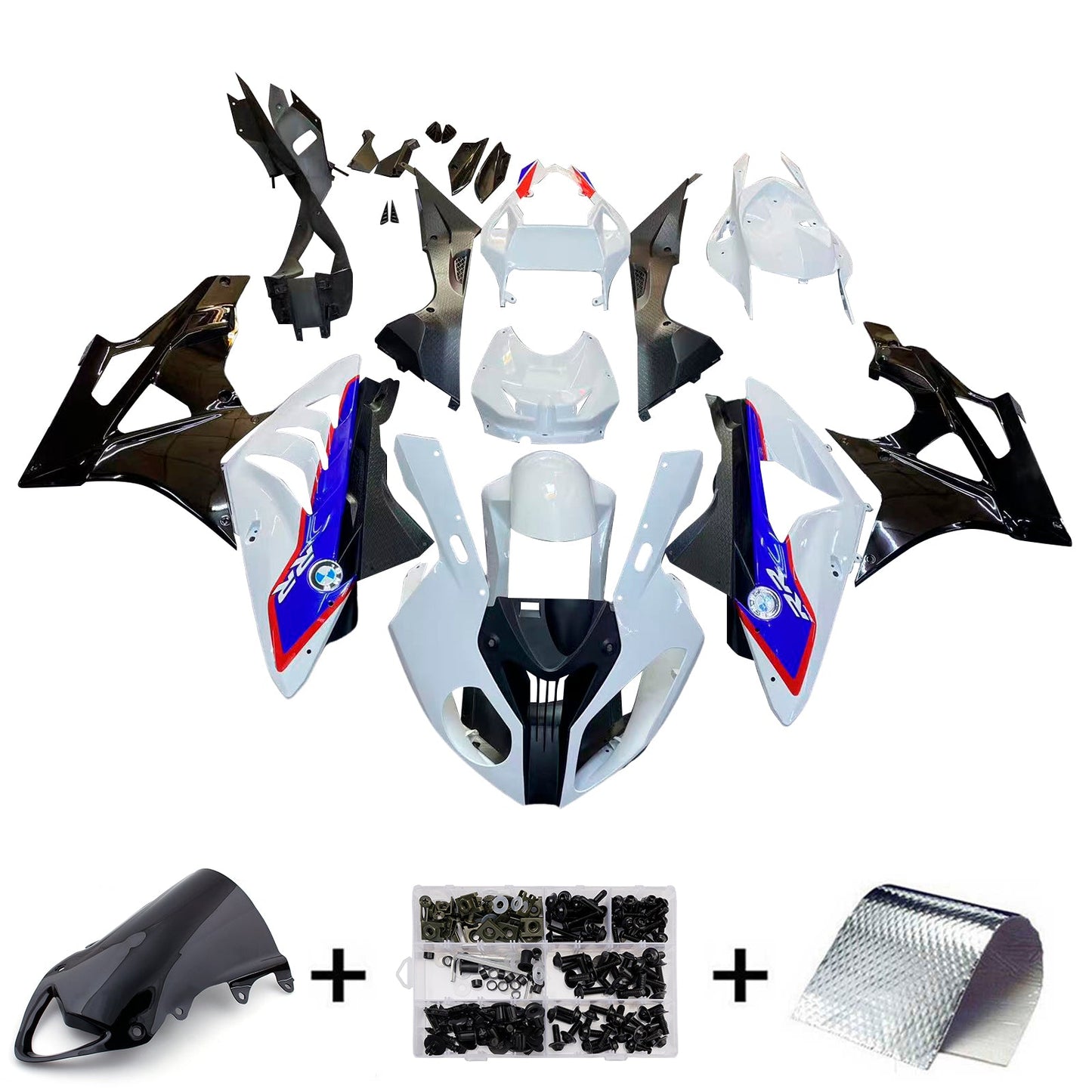 2009-2014 Fairings for BMW S1000RR White Blue SRR  Generic