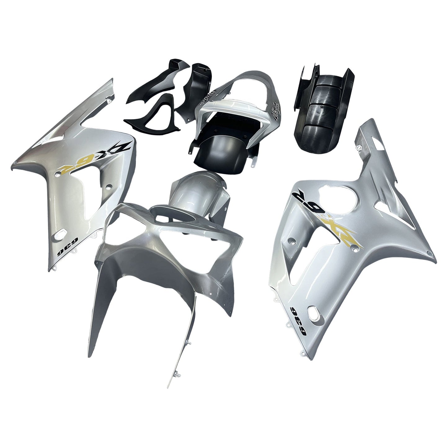 2003-2004 Fairings Kawasaki ZX6R 636 Silver Ninja  Generic