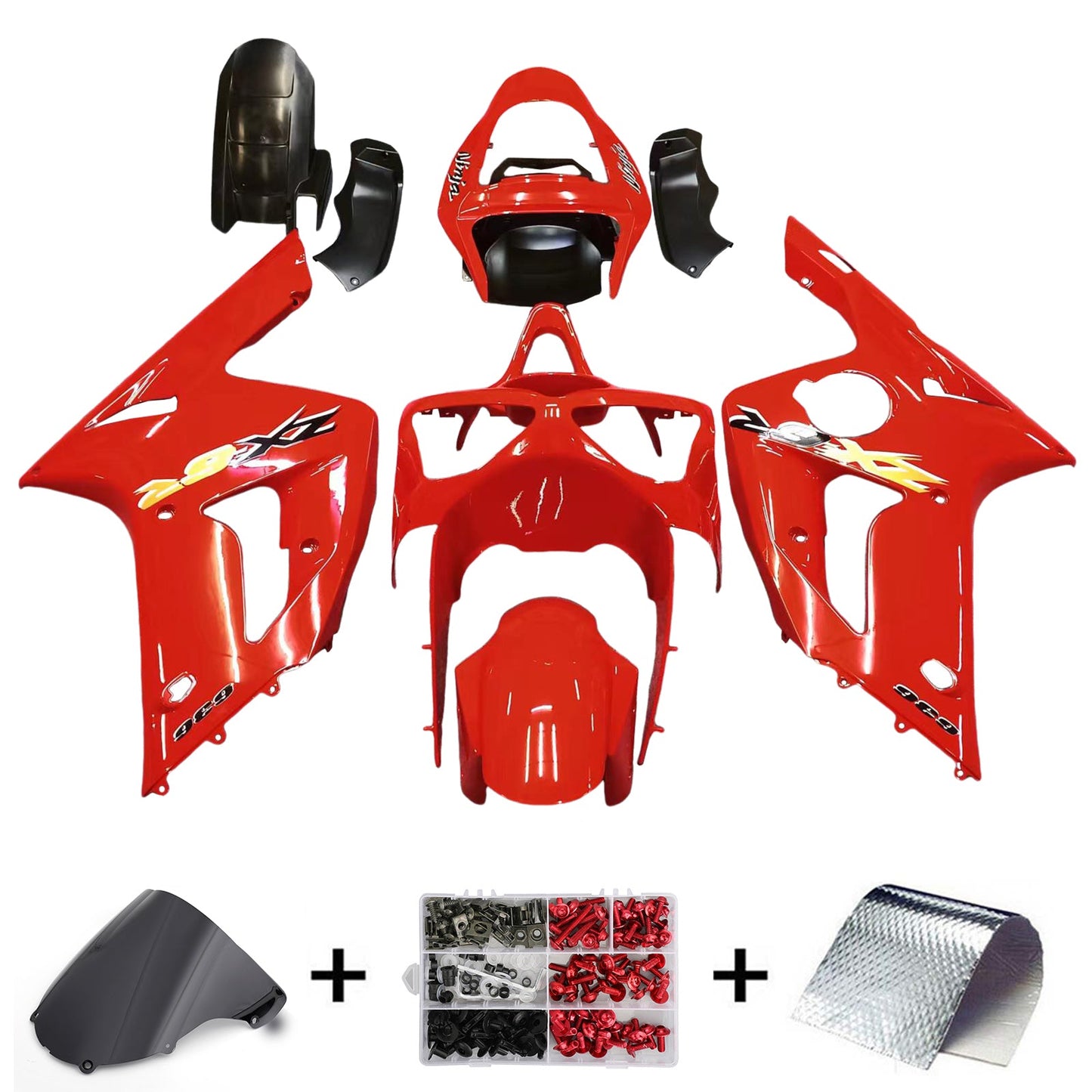 2003-2004 Fairings Kawasaki ZX6R 636 Red Ninja  Generic