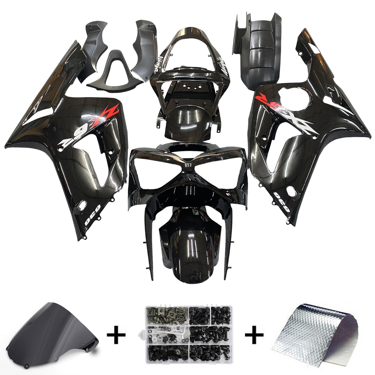2003-2004 Fairings Kawasaki ZX6R 636 Black Ninja  Generic