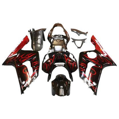 2003-2004 Fairings Kawasaki ZX6R 636 Black & Red Flame ZX6R  Generic