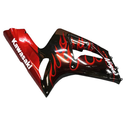 2003-2004 Fairings Kawasaki ZX6R 636 Black & Red Flame ZX6R  Generic