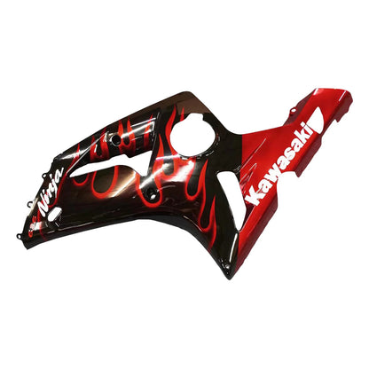 2003-2004 Fairings Kawasaki ZX6R 636 Black & Red Flame ZX6R  Generic