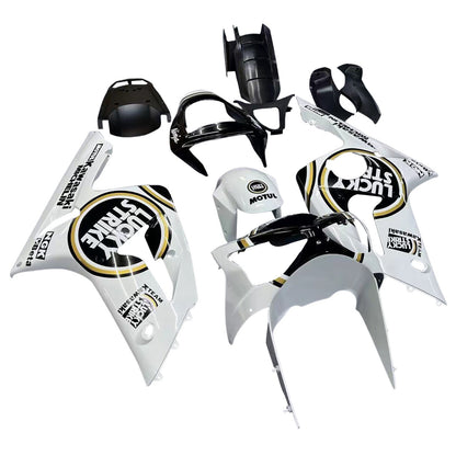 2003-2004 Fairings Kawasaki ZX6R 636 White Black Lucky Strike  Generic
