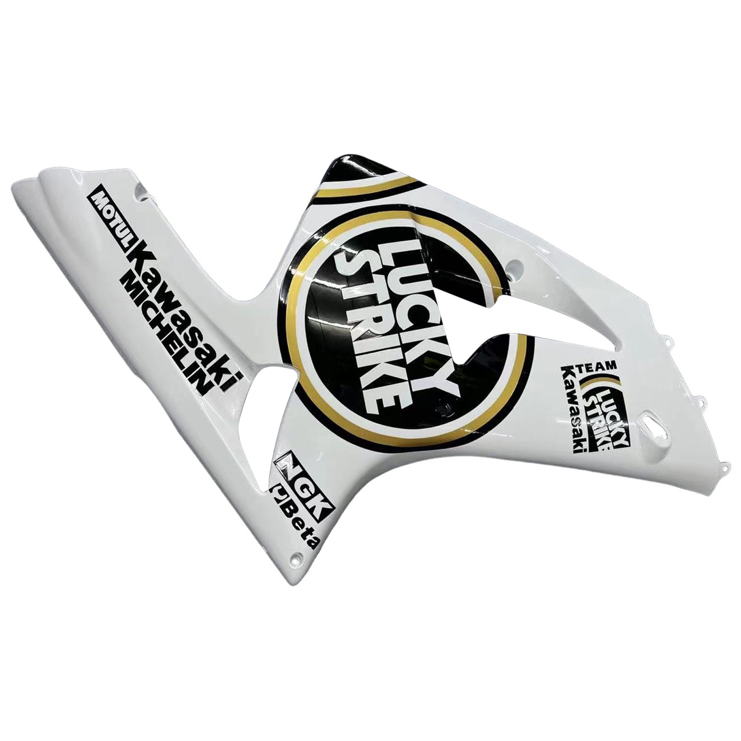2003-2004 Fairings Kawasaki ZX6R 636 White Black Lucky Strike  Generic
